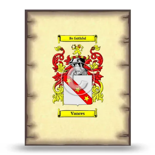 Vances Coat of Arms Print