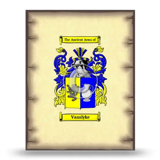 Vanslyke Coat of Arms Print