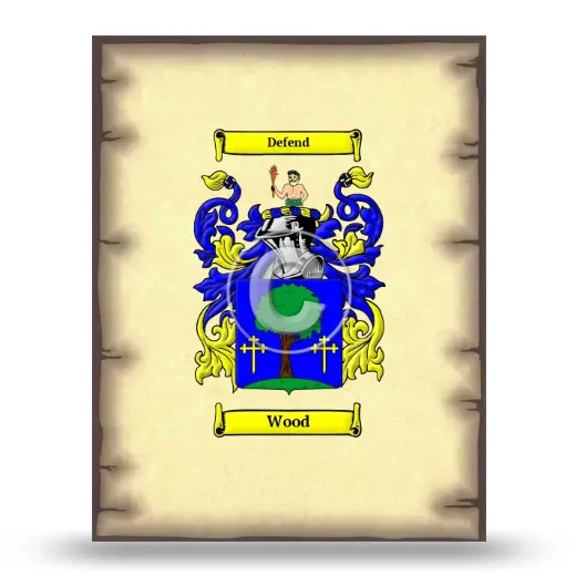 Wood Coat of Arms Print