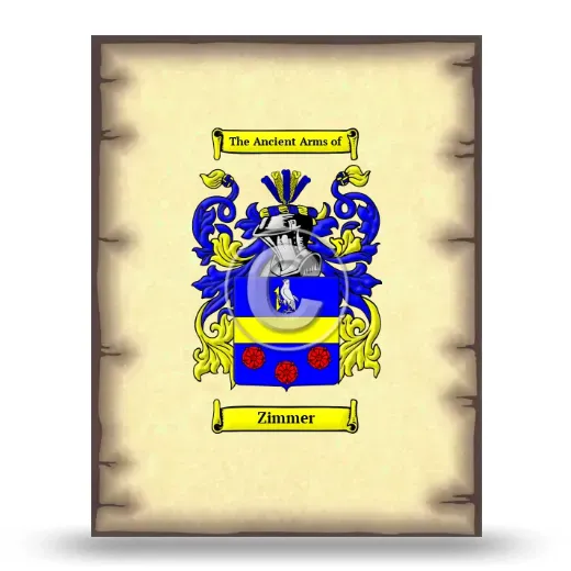 Zimmer Coat of Arms Print