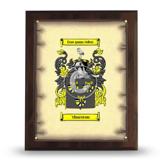 'thurston Coat of Arms Plaque