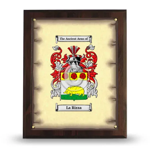 La Rizza Coat of Arms Plaque