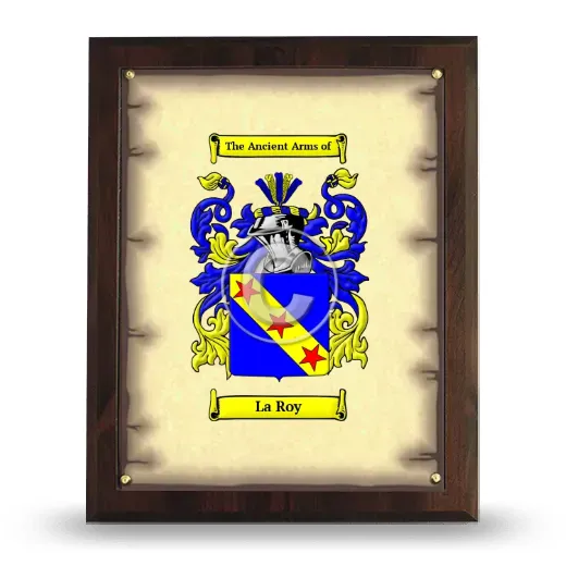La Roy Coat of Arms Plaque