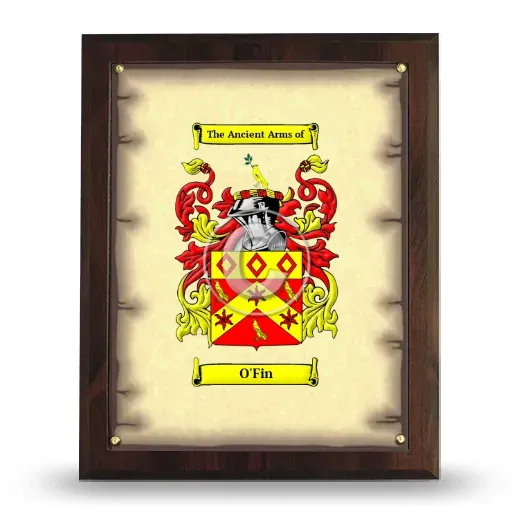 O'Fin Coat of Arms Plaque
