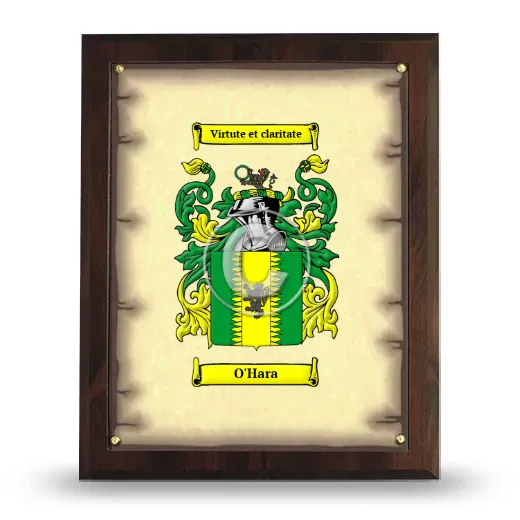 O'Hara Coat of Arms Plaque