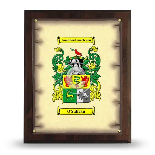 O'Sulivan Coat of Arms Plaque