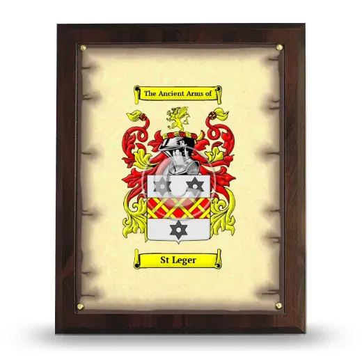 St Leger Coat of Arms Plaque