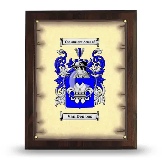 Van Den bos Coat of Arms Plaque