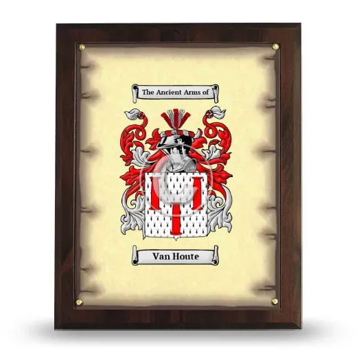 Van Houte Coat of Arms Plaque
