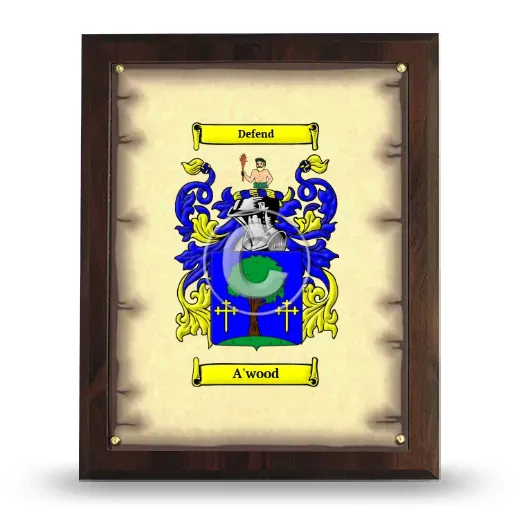 A'wood Coat of Arms Plaque