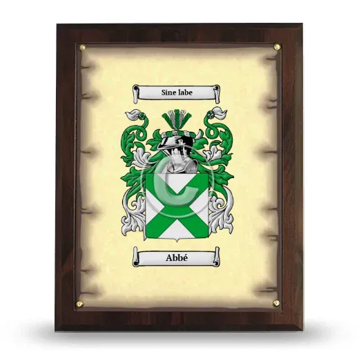 Abbé Coat of Arms Plaque
