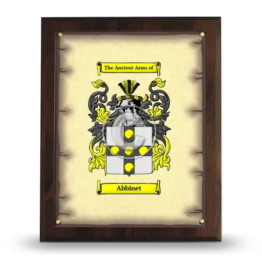 Abbinet Coat of Arms Plaque