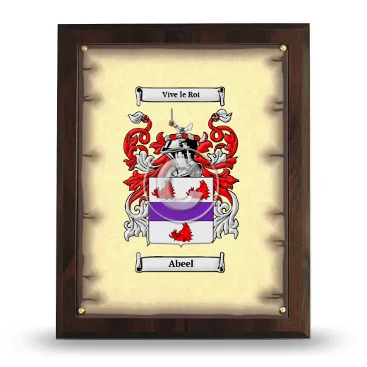 Abeel Coat of Arms Plaque