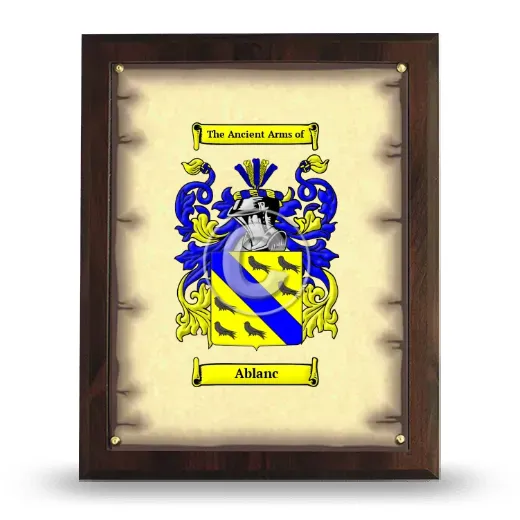 Ablanc Coat of Arms Plaque