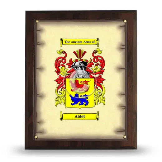 Ablet Coat of Arms Plaque