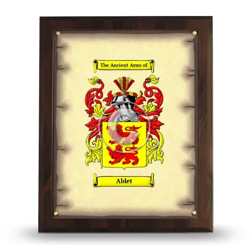 Ablet Coat of Arms Plaque