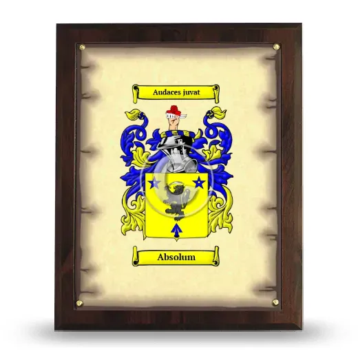 Absolum Coat of Arms Plaque