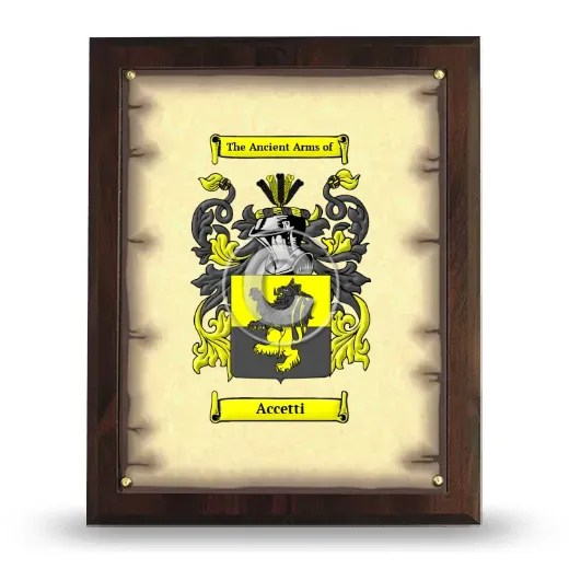 Accetti Coat of Arms Plaque