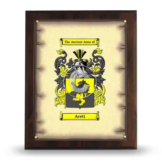 Aceti Coat of Arms Plaque