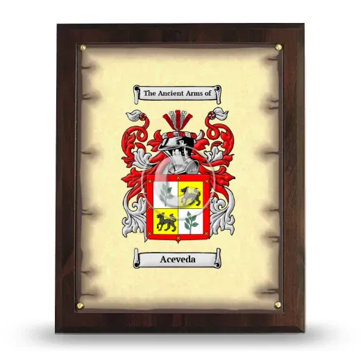 Aceveda Coat of Arms Plaque