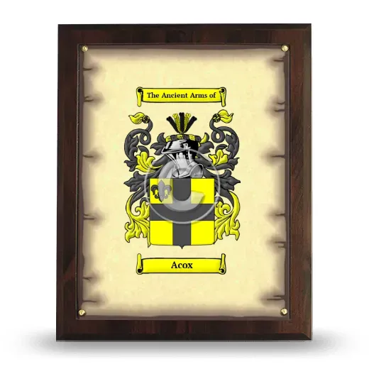 Acox Coat of Arms Plaque