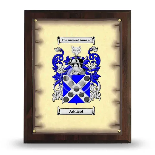Addicot Coat of Arms Plaque