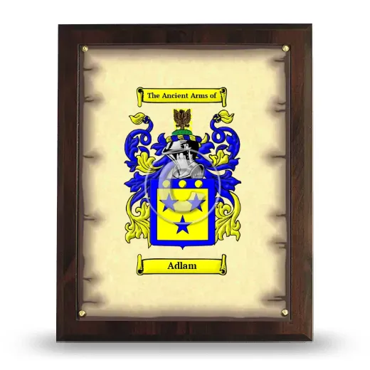 Adlam Coat of Arms Plaque