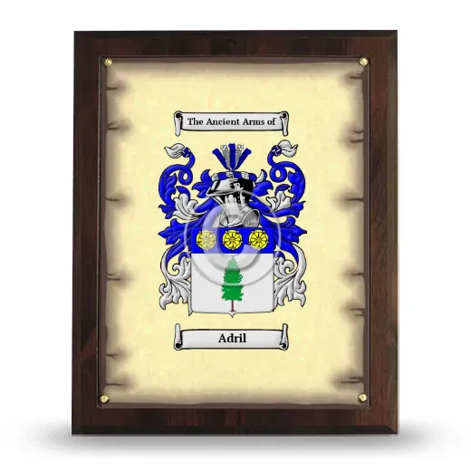 Adril Coat of Arms Plaque