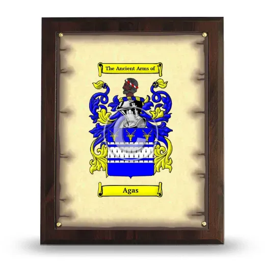 Agas Coat of Arms Plaque