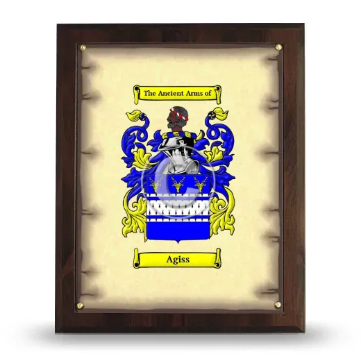 Agiss Coat of Arms Plaque