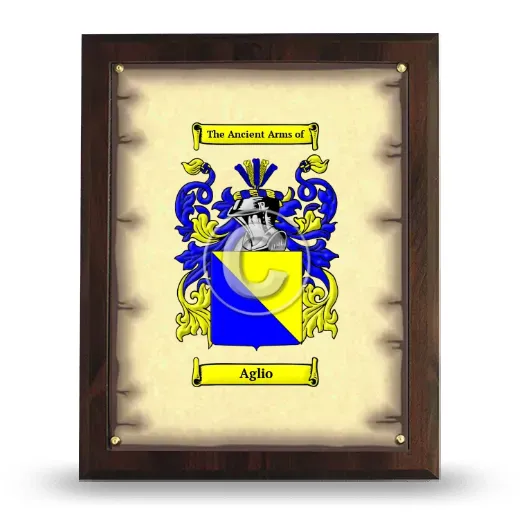 Aglio Coat of Arms Plaque