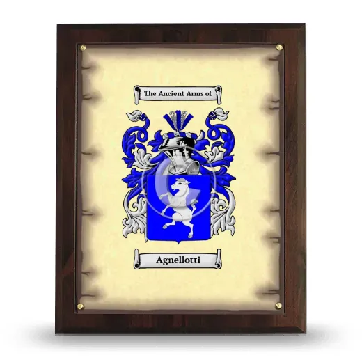 Agnellotti Coat of Arms Plaque