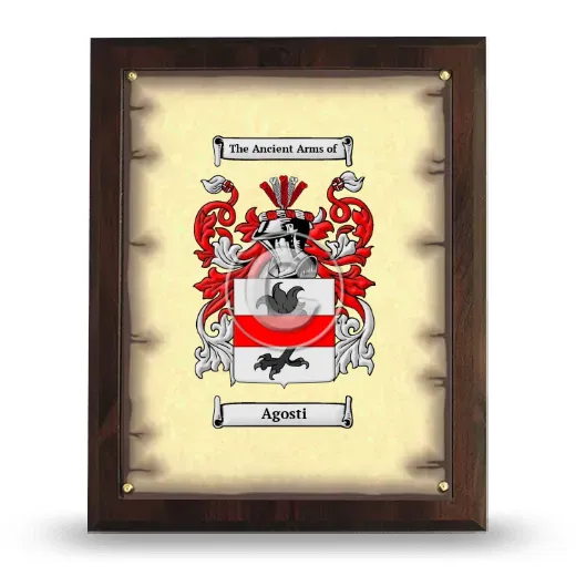 Agosti Coat of Arms Plaque