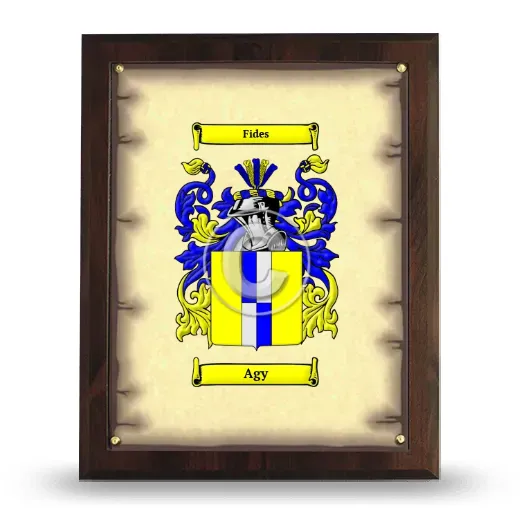 Agy Coat of Arms Plaque
