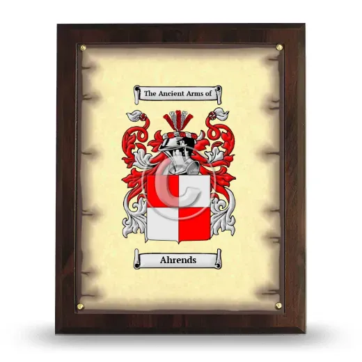 Ahrends Coat of Arms Plaque