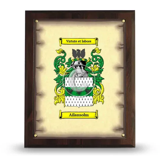 Ailansolm Coat of Arms Plaque