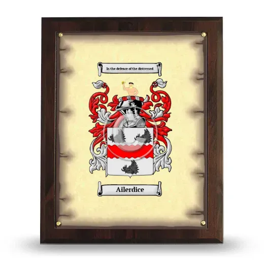 Ailerdice Coat of Arms Plaque