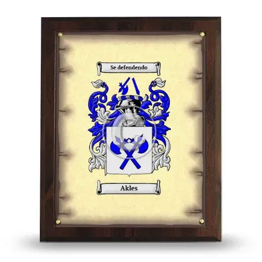 Akles Coat of Arms Plaque