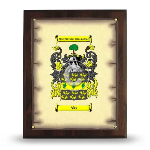 Aks Coat of Arms Plaque