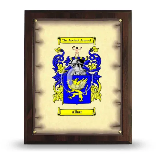 Albar Coat of Arms Plaque