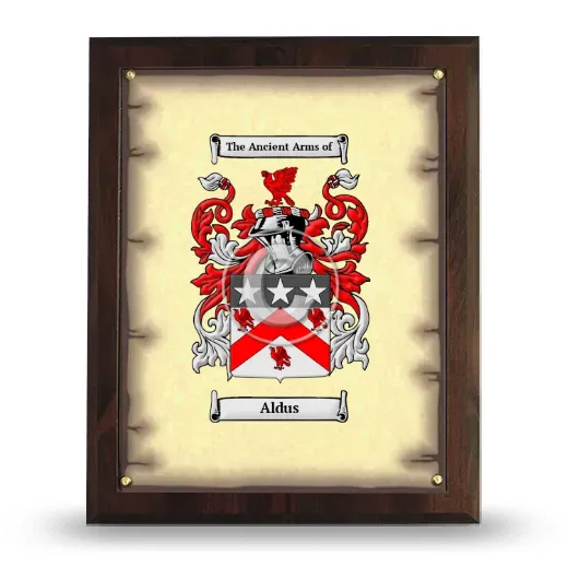 Aldus Coat of Arms Plaque