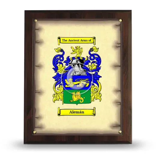 Alemán Coat of Arms Plaque