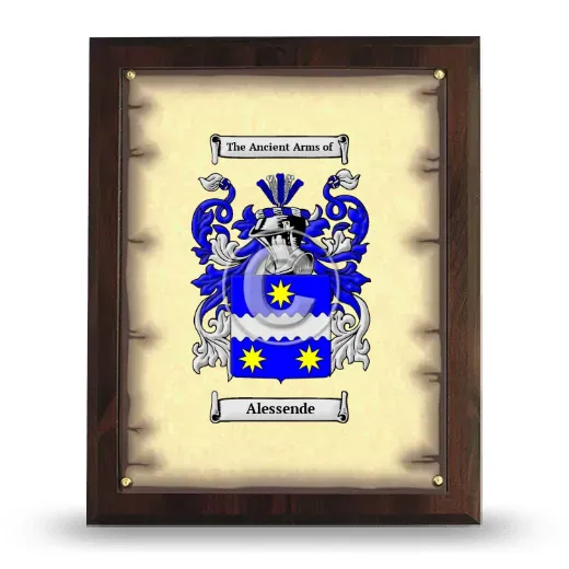 Alessende Coat of Arms Plaque