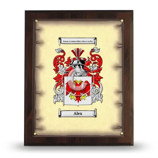 Alex Coat of Arms Plaque