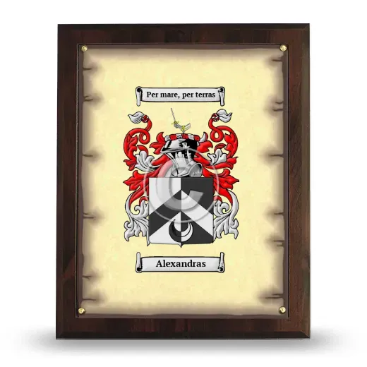 Alexandras Coat of Arms Plaque