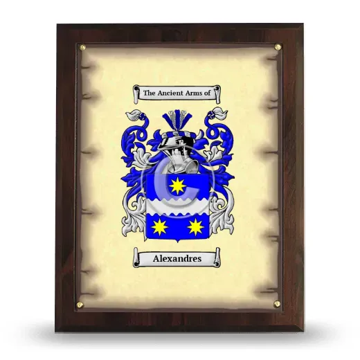 Alexandres Coat of Arms Plaque