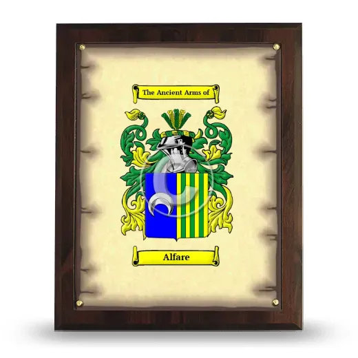 Alfare Coat of Arms Plaque