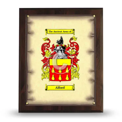 Alford Coat of Arms Plaque