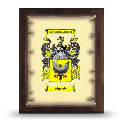 Algarde Coat of Arms Plaque