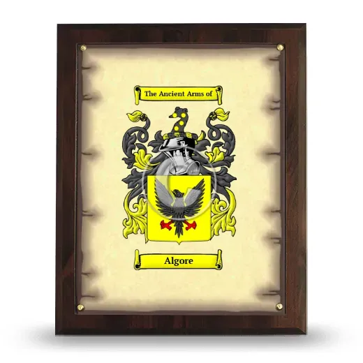 Algore Coat of Arms Plaque